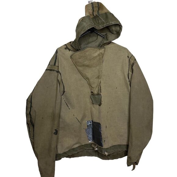 Vintage 1940s WW2 USN Navy Foul Weather Anorak Deck Pullover Jacket Medium - Picture 8 of 12